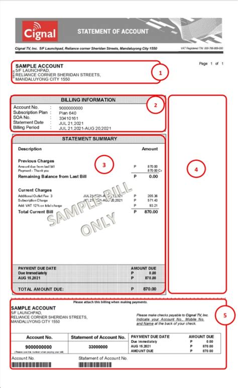 cignal tv billing details